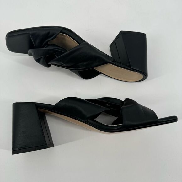 New Everlane The Day Twist Leather Heel in Black Size 9 - Picture 8 of 12